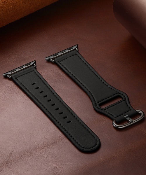 Fun & Daily（ファンアンドデイリー）の「Leather Apple Watch Band / アップルウォッチバンド/ ピンバックル（デジタル腕時計・メンズ・ブラック/ブラウン・B/A）」の5枚目の写真