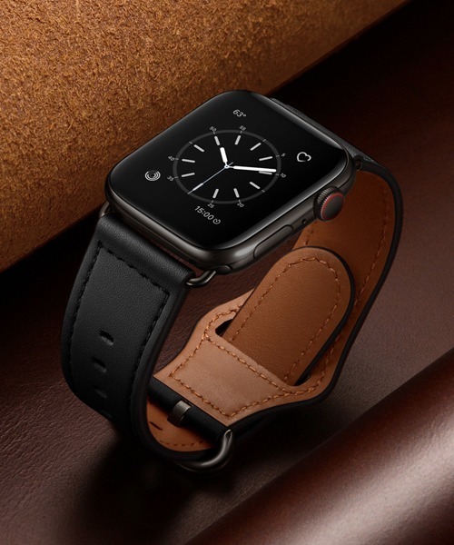Fun & Daily（ファンアンドデイリー）の「Leather Apple Watch Band / アップルウォッチバンド/ ピンバックル（デジタル腕時計・メンズ・ブラック/ブラウン・B/A）」の3枚目の写真