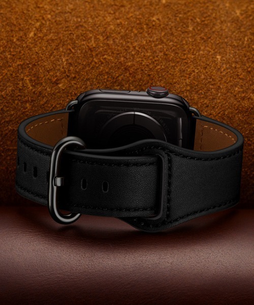 Fun & Daily（ファンアンドデイリー）の「Leather Apple Watch Band / アップルウォッチバンド/ ピンバックル（デジタル腕時計・メンズ・ブラック/ブラウン・B/A）」の4枚目の写真