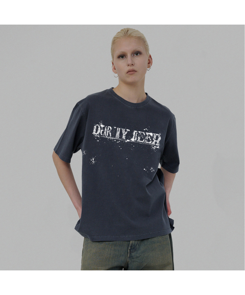 DEARMYDEER(ディアマイディア)の「ペイントドロップTシャツ(ネイビー)(Tシャツ/カットソー・レディース・その他・LARGE/SMALL)」の1枚目の写真