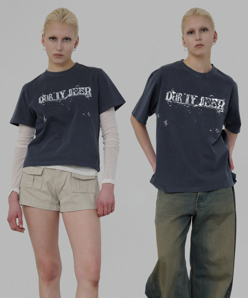 DEARMYDEER(ディアマイディア)の「ペイントドロップTシャツ(ネイビー)(Tシャツ/カットソー・レディース・その他・LARGE/SMALL)」の2枚目の写真