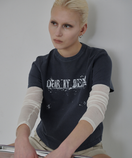 DEARMYDEER(ディアマイディア)の「ペイントドロップTシャツ(ネイビー)(Tシャツ/カットソー・レディース・その他・LARGE/SMALL)」の4枚目の写真