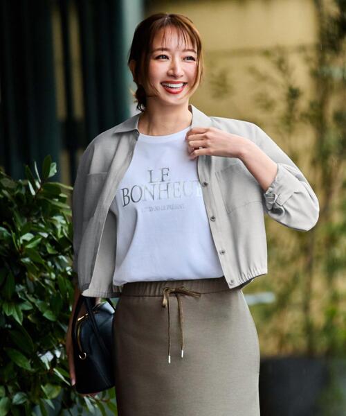 COUP DE CHANCE(クードシャンス)の「【手洗い可/日本製】半袖ロゴTシャツ(Tシャツ/カットソー・レディース・グレー系その他/ホワイト・38/34)」の11枚目の写真