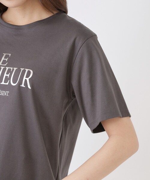 COUP DE CHANCE(クードシャンス)の「【手洗い可/日本製】半袖ロゴTシャツ(Tシャツ/カットソー・レディース・グレー系その他/ホワイト・38/34)」の18枚目の写真