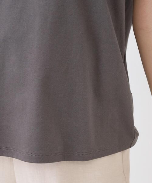 COUP DE CHANCE(クードシャンス)の「【手洗い可/日本製】半袖ロゴTシャツ(Tシャツ/カットソー・レディース・グレー系その他/ホワイト・38/34)」の19枚目の写真