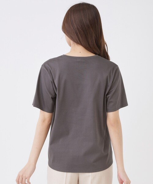 COUP DE CHANCE(クードシャンス)の「【手洗い可/日本製】半袖ロゴTシャツ(Tシャツ/カットソー・レディース・グレー系その他/ホワイト・38/34)」の21枚目の写真