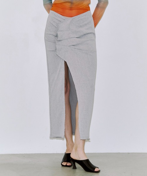 JOSE MOON（ジョゼムーン）の「ASYMMETRY CUT SKIRT/アシンメトリーカットスカート（スカート・レディース・ブラック/グレー/ブラウン・FREE）」の2枚目の写真