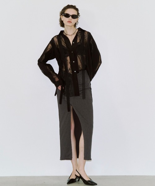 JOSE MOON（ジョゼムーン）の「ASYMMETRY CUT SKIRT/アシンメトリーカットスカート（スカート・レディース・ブラック/グレー/ブラウン・FREE）」の9枚目の写真