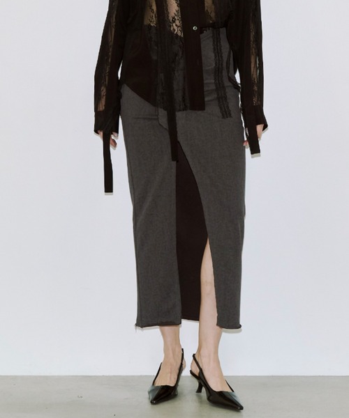 JOSE MOON（ジョゼムーン）の「ASYMMETRY CUT SKIRT/アシンメトリーカットスカート（スカート・レディース・ブラック/グレー/ブラウン・FREE）」の5枚目の写真
