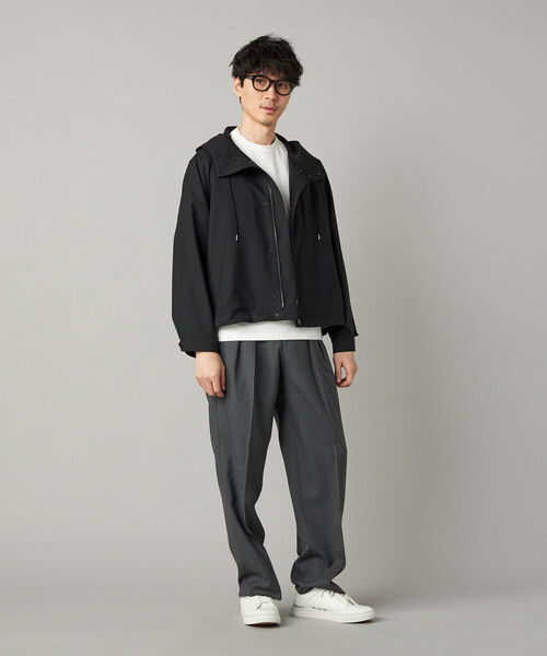 COMME CA MEN(コムサメン)の「尾州産 ウォッシャブルトロ マウンテンパーカ(ブルゾン・メンズ・ブラック/グレー・M/L)」の3枚目の写真