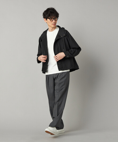 COMME CA MEN(コムサメン)の「尾州産 ウォッシャブルトロ マウンテンパーカ(ブルゾン・メンズ・ブラック/グレー・M/L)」の4枚目の写真