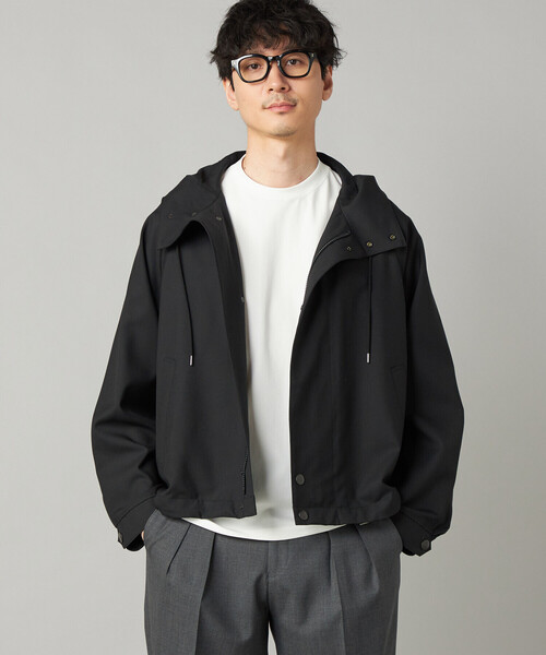 COMME CA MEN(コムサメン)の「尾州産 ウォッシャブルトロ マウンテンパーカ(ブルゾン・メンズ・ブラック/グレー・M/L)」の5枚目の写真