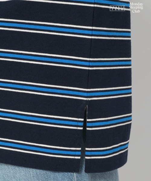 LOWRYS FARM(ローリーズファーム)の「Monday Sleeping Club マルチボーダーポロ 661562(Tシャツ/カットソー・レディース・ブルー/ネイビー/ブラウン・LARGE/MEDIUM)」の7枚目の写真