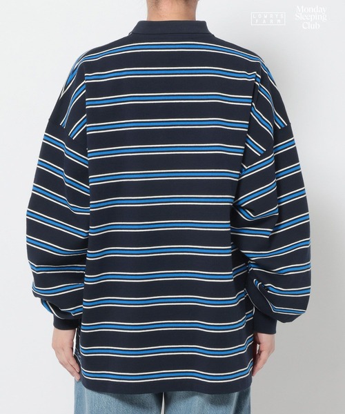 LOWRYS FARM(ローリーズファーム)の「Monday Sleeping Club マルチボーダーポロ 661562(Tシャツ/カットソー・レディース・ブルー/ネイビー/ブラウン・LARGE/MEDIUM)」の10枚目の写真