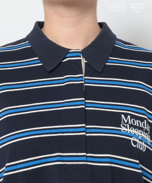 LOWRYS FARM(ローリーズファーム)の「Monday Sleeping Club マルチボーダーポロ 661562(Tシャツ/カットソー・レディース・ブルー/ネイビー/ブラウン・LARGE/MEDIUM)」の11枚目の写真