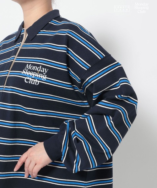 LOWRYS FARM(ローリーズファーム)の「Monday Sleeping Club マルチボーダーポロ 661562(Tシャツ/カットソー・レディース・ブルー/ネイビー/ブラウン・LARGE/MEDIUM)」の12枚目の写真