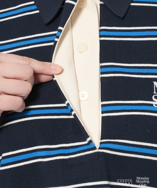 LOWRYS FARM(ローリーズファーム)の「Monday Sleeping Club マルチボーダーポロ 661562(Tシャツ/カットソー・レディース・ブルー/ネイビー/ブラウン・LARGE/MEDIUM)」の14枚目の写真