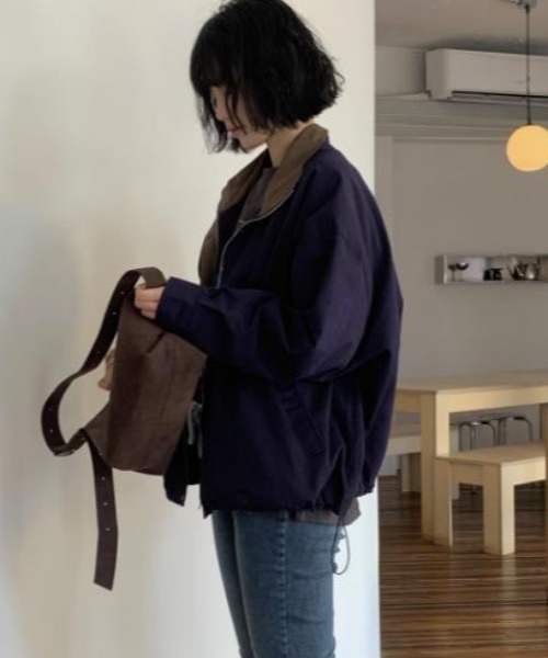 semplice（センプリチェ）の「ショートコート【韓国ファッション】（その他アウター・レディース・ネイビー/キャメル・F）」の3枚目の写真