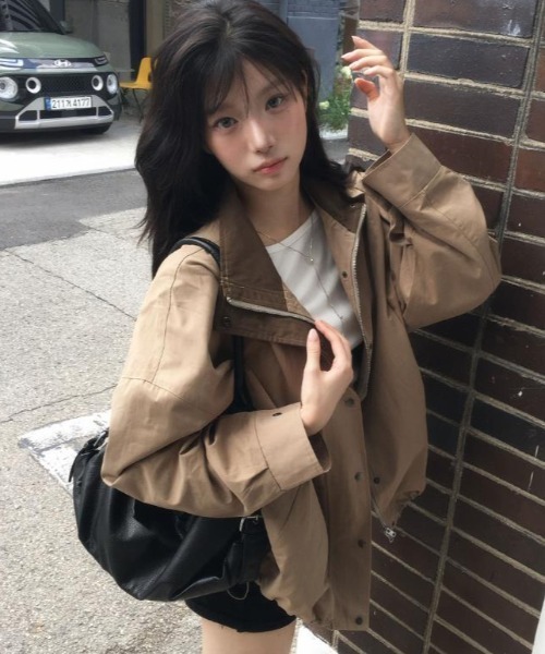 semplice（センプリチェ）の「ショートコート【韓国ファッション】（その他アウター・レディース・ネイビー/キャメル・F）」の6枚目の写真