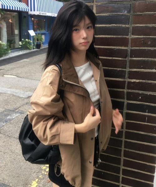 semplice（センプリチェ）の「ショートコート【韓国ファッション】（その他アウター・レディース・ネイビー/キャメル・F）」の14枚目の写真