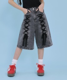 ANAP GiRL（アナップガール）の「スピンドル レース デニム ハーフパンツ（デニムパンツ）」