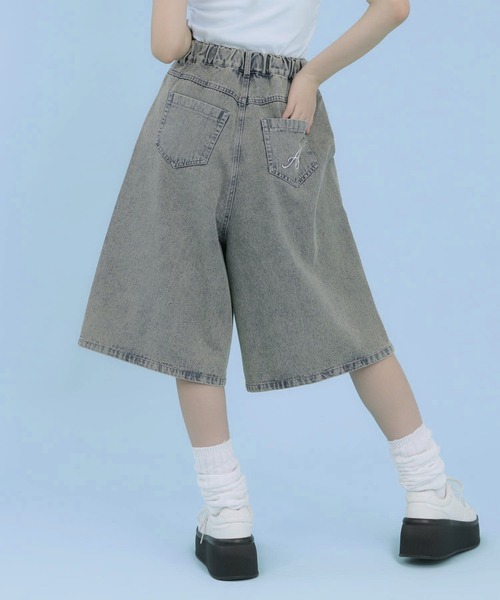 ANAP GiRL(アナップガール)の「スピンドル レース デニム ハーフパンツ(デニムパンツ・キッズ・ブルー/ブラック・XS/M/S)」の10枚目の写真