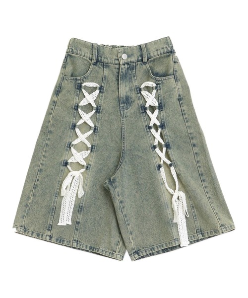 ANAP GiRL(アナップガール)の「スピンドル レース デニム ハーフパンツ(デニムパンツ・キッズ・ブルー/ブラック・XS/M/S)」の17枚目の写真