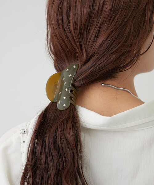 mystic(ミスティック)の「モチーフビジューヘアクリップ(バレッタ/ヘアクリップ・レディース・ブラウン/アイボリー・ONE SIZE)」の8枚目の写真