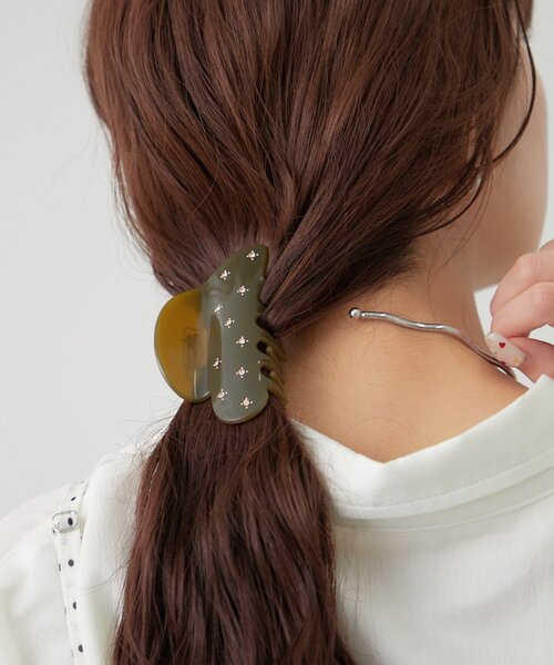 mystic(ミスティック)の「モチーフビジューヘアクリップ(バレッタ/ヘアクリップ・レディース・ブラウン/アイボリー・ONE SIZE)」の9枚目の写真
