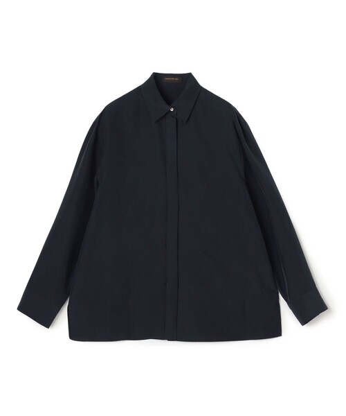 TOMORROWLAND collection(トゥモローランドコレクション)の「シルクサンドウォッシュ レギュラーカラーブラウス(シャツ/ブラウス・レディース・ネイビー/ライトブルー・36)」の1枚目の写真