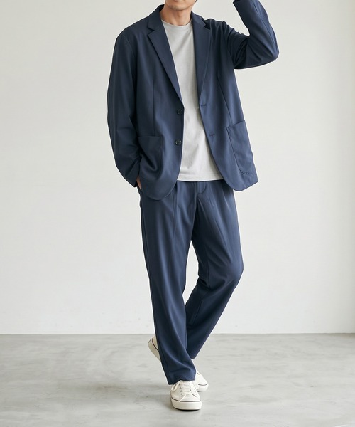 Cloudstyle】シアサッカー ストレッチ セットアップ ジャケット