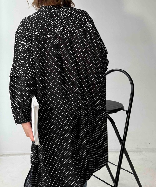 AS KNOW AS plus（アズノゥアズプラス）の「○異素材切り替え フェイクレイヤード シャツワンピース（シャツワンピース・レディース・ブラック系/ブルー系/グリーン系・FREE）」の10枚目の写真