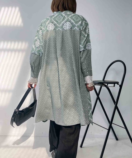 AS KNOW AS plus（アズノゥアズプラス）の「○異素材切り替え フェイクレイヤード シャツワンピース（シャツワンピース・レディース・ブラック系/ブルー系/グリーン系・FREE）」の21枚目の写真