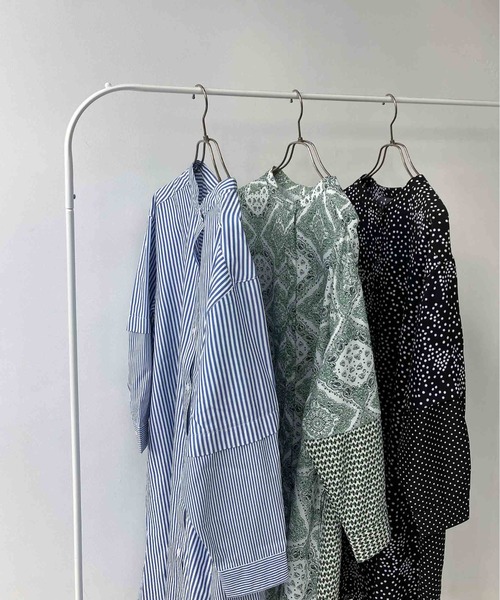 AS KNOW AS plus（アズノゥアズプラス）の「○異素材切り替え フェイクレイヤード シャツワンピース（シャツワンピース・レディース・ブラック系/ブルー系/グリーン系・FREE）」の16枚目の写真