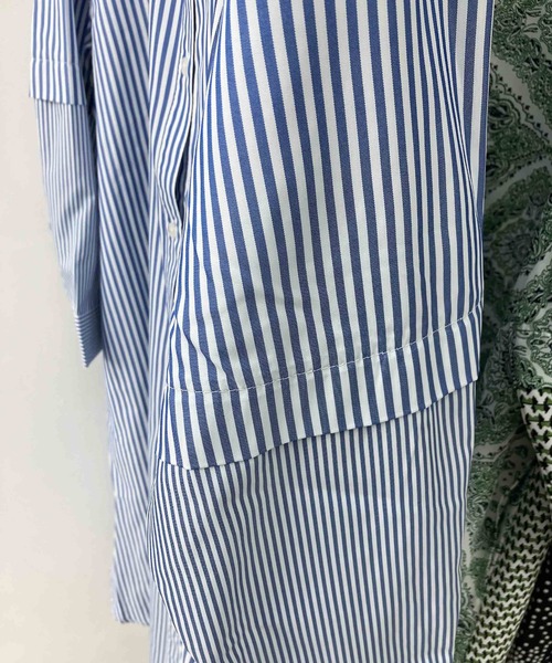 AS KNOW AS plus（アズノゥアズプラス）の「○異素材切り替え フェイクレイヤード シャツワンピース（シャツワンピース・レディース・ブラック系/ブルー系/グリーン系・FREE）」の15枚目の写真