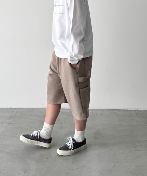 CANAL JEAN（キャナルジーン）の「choice_cnl　スウェットワークハーフパンツ（その他パンツ・レディース・ベージュ/ブラック・ONE SIZE）」の3枚目の写真