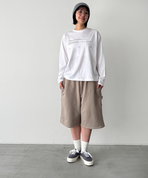 CANAL JEAN（キャナルジーン）の「choice_cnl　スウェットワークハーフパンツ（その他パンツ・レディース・ベージュ/ブラック・ONE SIZE）」の5枚目の写真