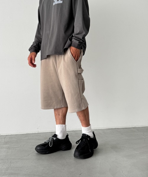 CANAL JEAN（キャナルジーン）の「choice_cnl　スウェットワークハーフパンツ（その他パンツ・レディース・ベージュ/ブラック・ONE SIZE）」の15枚目の写真