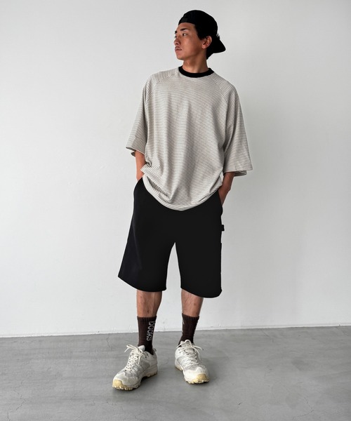 CANAL JEAN（キャナルジーン）の「choice_cnl　スウェットワークハーフパンツ（その他パンツ・レディース・ベージュ/ブラック・ONE SIZE）」の17枚目の写真