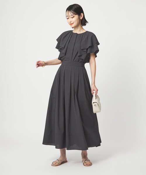 green label relaxing（グリーンレーベルリラクシング）の「Breeze Cool タック スカート マシンウォッシャブル 通気性 UVカット（スカート・レディース・ダークグレー/ホワイト/ネイビー・36/38）」の9枚目の写真