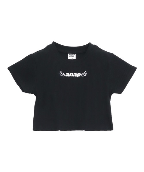 ANAP kids（アナップキッズ）の「*メタルシルバーエンジェルロゴリブトップス（Tシャツ/カットソー・キッズ・ホワイト/ブラック/ホワイト×ブラック/マルチ・120/110/130）」の15枚目の写真