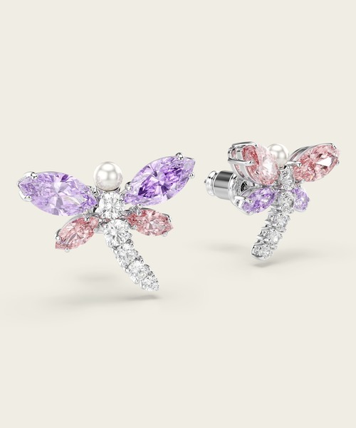SWAROVSKI(スワロフスキー)の「【公式】【スワロフスキー】Ariana Grande x Swarovski スタッドピアス, ミックスカット, トンボ, マルチカラー, ロジウム・プレーティング(イヤリング・レディース・シルバー系その他・ONE SIZE)」の4枚目の写真