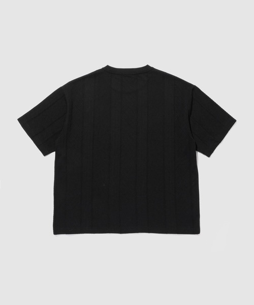 URBAN COLLECTION（アーバンコレクション）の「【URBANCOLLECTION/アーバンコレクション】ローゲージ ジャガード ストライプ ボックスシルエット クルーネック 半袖Tシャツ（Tシャツ/カットソー・メンズ・ブラック/グリーン/ホワイト・XL/L/M/S）」の4枚目の写真