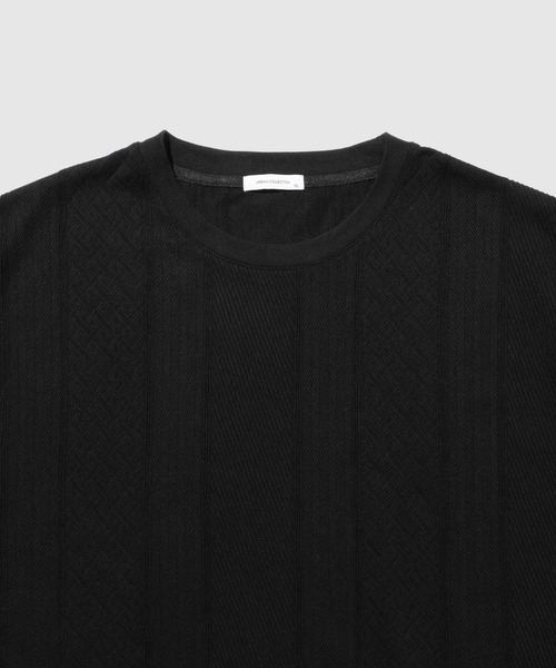 URBAN COLLECTION（アーバンコレクション）の「【URBANCOLLECTION/アーバンコレクション】ローゲージ ジャガード ストライプ ボックスシルエット クルーネック 半袖Tシャツ（Tシャツ/カットソー・メンズ・ブラック/グリーン/ホワイト・XL/L/M/S）」の5枚目の写真