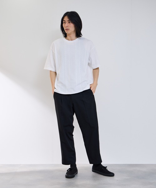 URBAN COLLECTION（アーバンコレクション）の「【URBANCOLLECTION/アーバンコレクション】ローゲージ ジャガード ストライプ ボックスシルエット クルーネック 半袖Tシャツ（Tシャツ/カットソー・メンズ・ブラック/グリーン/ホワイト・XL/L/M/S）」の13枚目の写真