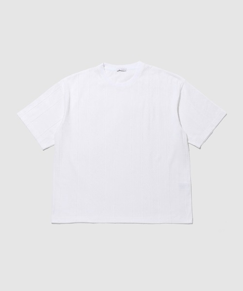 URBAN COLLECTION（アーバンコレクション）の「【URBANCOLLECTION/アーバンコレクション】ローゲージ ジャガード ストライプ ボックスシルエット クルーネック 半袖Tシャツ（Tシャツ/カットソー・メンズ・ブラック/グリーン/ホワイト・XL/L/M/S）」の17枚目の写真