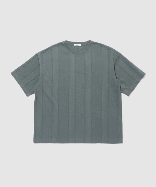 URBAN COLLECTION（アーバンコレクション）の「【URBANCOLLECTION/アーバンコレクション】ローゲージ ジャガード ストライプ ボックスシルエット クルーネック 半袖Tシャツ（Tシャツ/カットソー・メンズ・ブラック/グリーン/ホワイト・XL/L/M/S）」の19枚目の写真