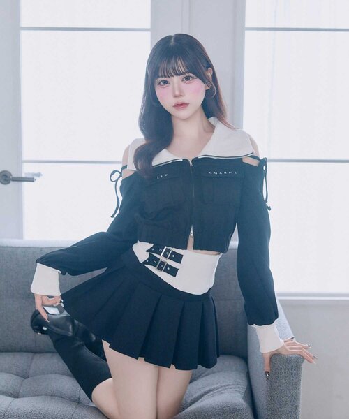 OLIVE des OLIVE(オリーブデオリーブ)の「【Belle Charme】Logo Pocket Rib Blouson(Tシャツ/カットソー・レディース・ブラック/ピンクベージュ/トップグレー・FREE)」の21枚目の写真