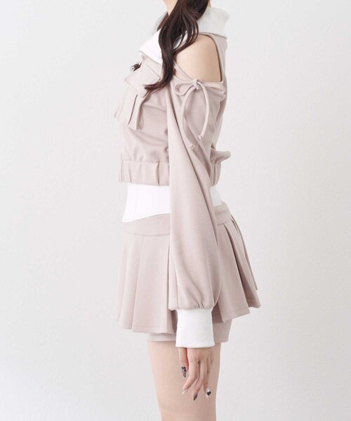 OLIVE des OLIVE(オリーブデオリーブ)の「【Belle Charme】Logo Pocket Rib Blouson(Tシャツ/カットソー・レディース・ブラック/ピンクベージュ/トップグレー・FREE)」の5枚目の写真