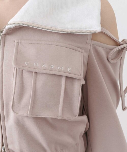 OLIVE des OLIVE(オリーブデオリーブ)の「【Belle Charme】Logo Pocket Rib Blouson(Tシャツ/カットソー・レディース・ブラック/ピンクベージュ/トップグレー・FREE)」の10枚目の写真